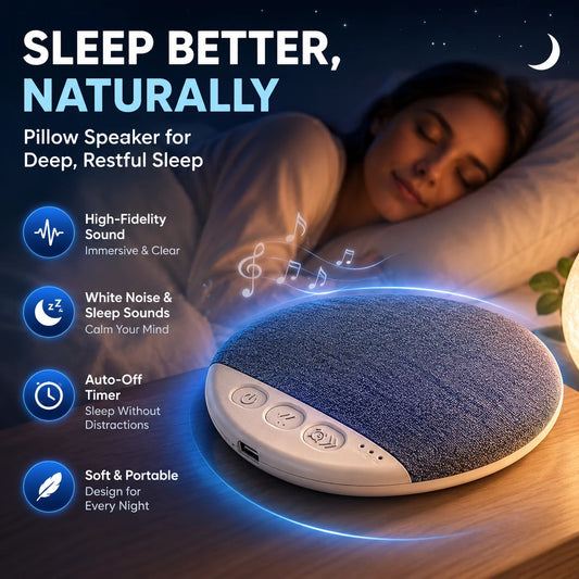 DreamNestra Pillow Speaker – Bluetooth Sleep Sounds, Gift-Worthy