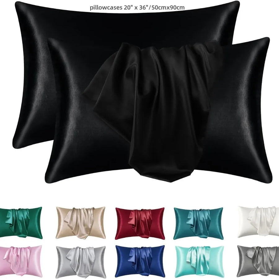 DreamNestra Satin Pillowcase Set – Queen Duo for Silky Sleep Nights