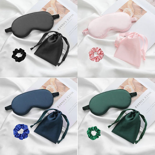 DreamNestra Silk Sleep Mask – Blackout Bliss, Travel-Ready Kit